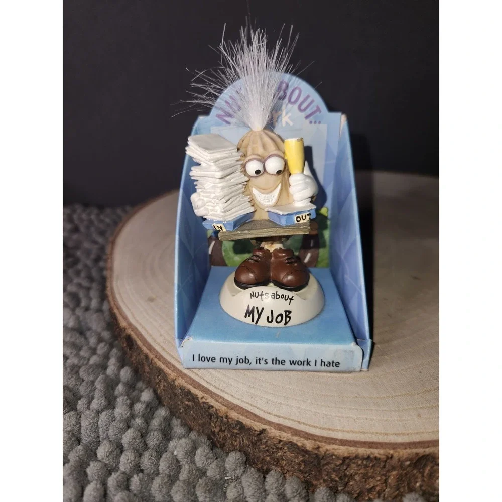 VINTAGE Nuts About Work Peanut Bobble Head Figurine Office Worker